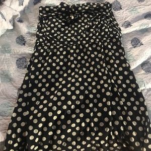 Strapless polka dot dress
